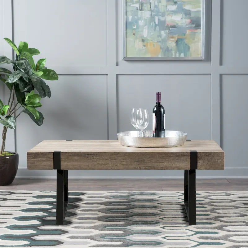 Abitha Faux Wood Coffee Table by Christopher Knight Home - 43.25 L x 23.60 W x 16.75 H