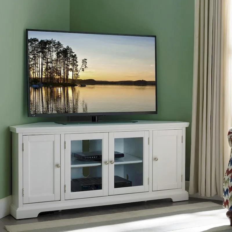 Leick Home 85386 Corner TV Stand with Enclosed Storage