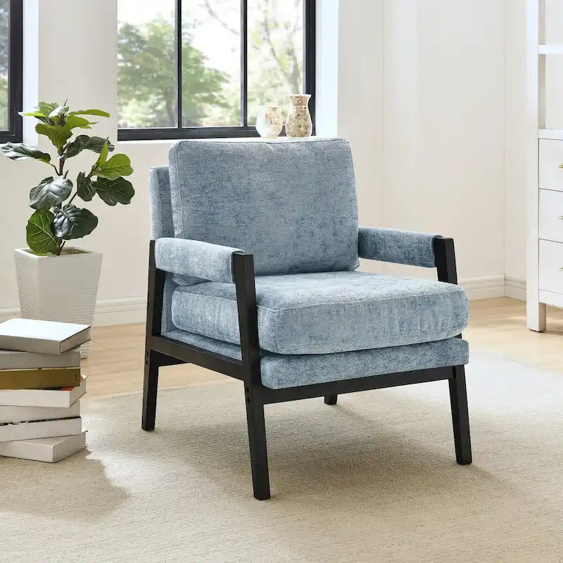 Roundhill Furniture Kelly Mid-Century Modern Chenille Upholstered Accent Armchair